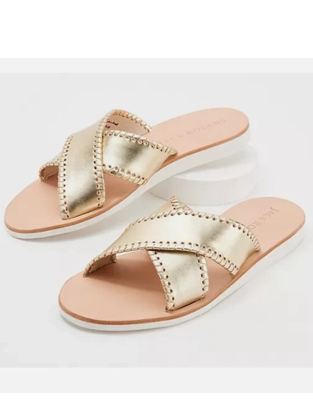 Jack Rogers Sloane Boating Criss Cross Sandal Size 5 in Platinum